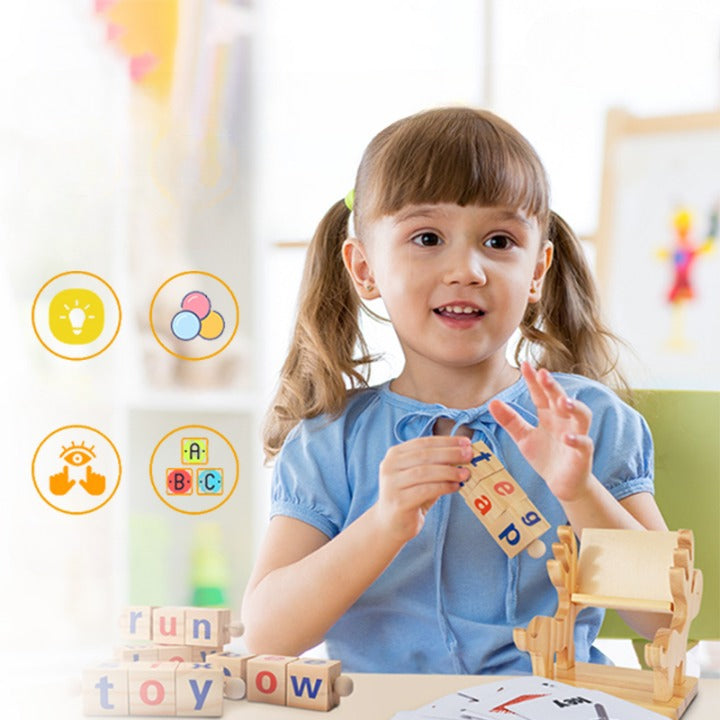 Houten leesblokken CVC Sight Words Game