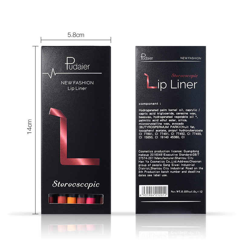 12 kleuren lippenstift pen