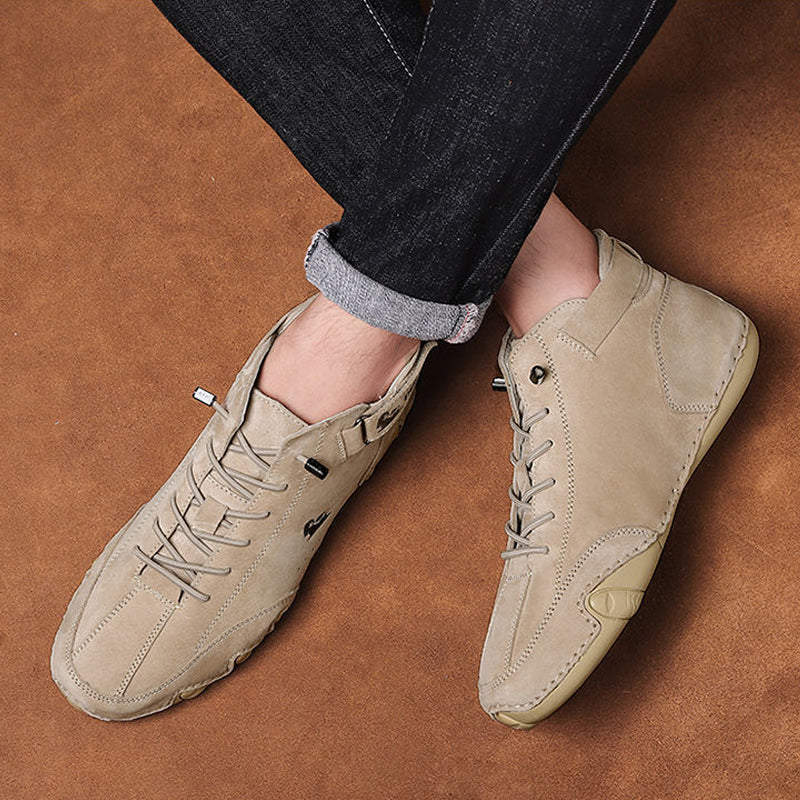 Handgemaakte hoge laarzen met klittenband