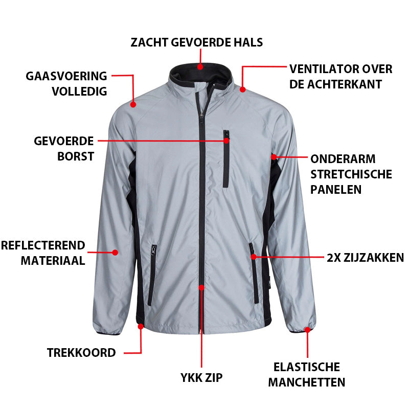 Volledig reflecterend fietsjack met hoge zichtbaarheid Succes