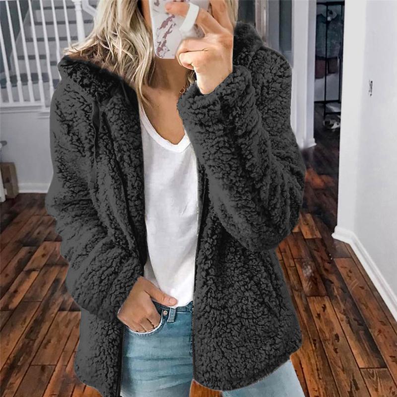 Capuchon polar fleece jas met rits