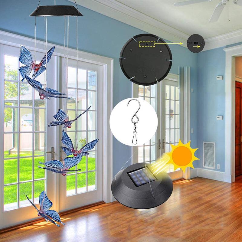 Kleurveranderende LED Waterdichte Windgong op Zonne-energie