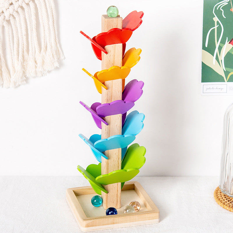 Houten Rainbow Musical boom Lopende bal speelgoed