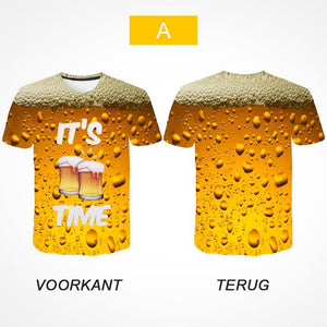 Mode 3D Print Beer Bubble T-shirt met korte mouwen