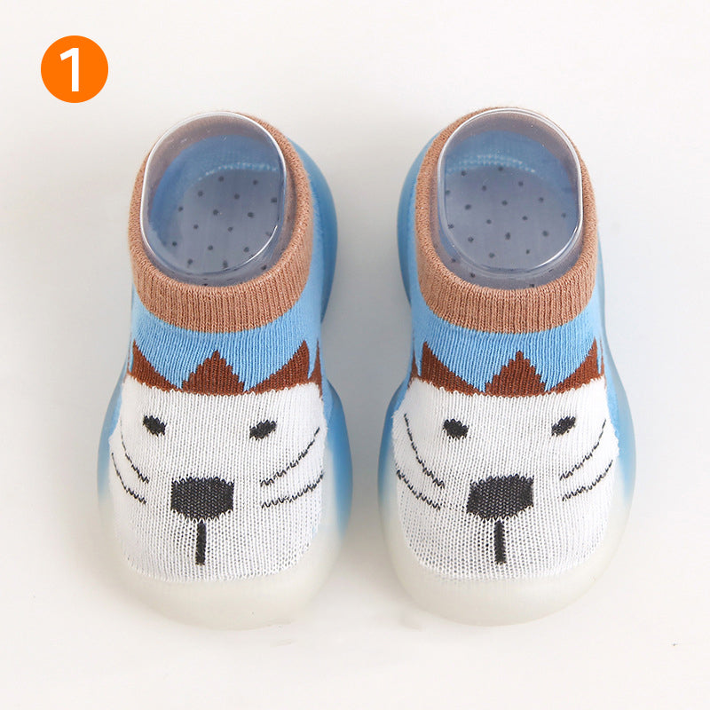 Antislip babyslofjes met dierenpatroon