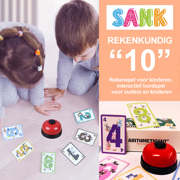 Sank rekenkundige "10" kaarten voor kinderen
