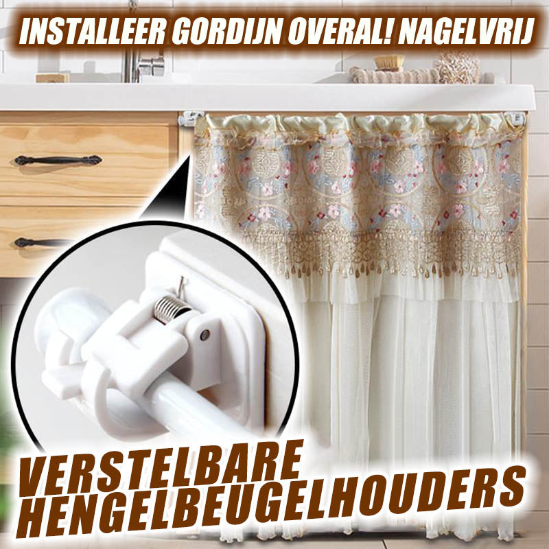 Nagelvrije verstelbare staafbeugelhouders (2 stuks)