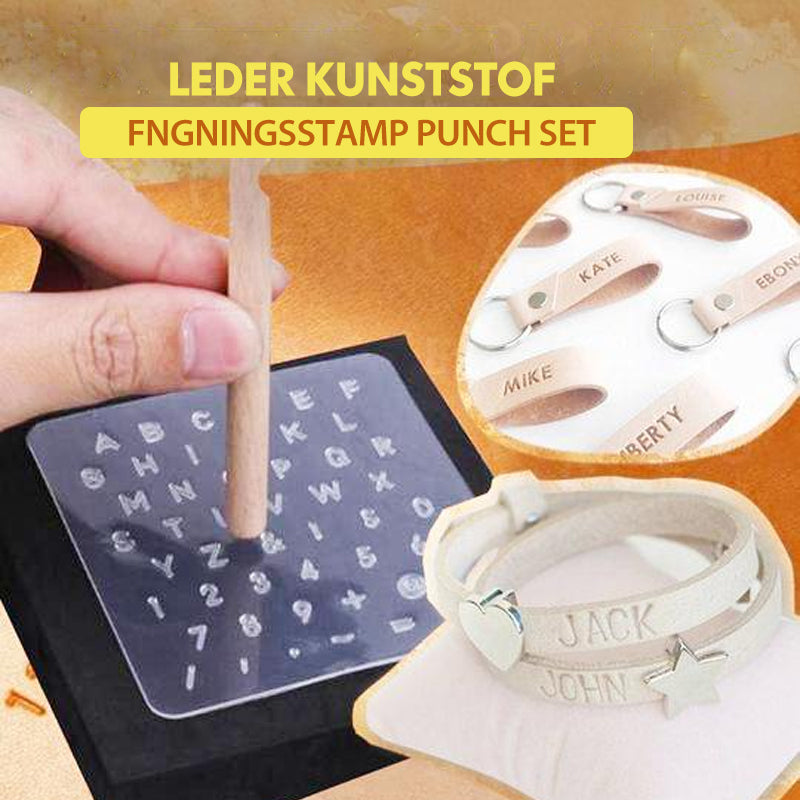 Leer Plastic Embossing Stempel Pons Set