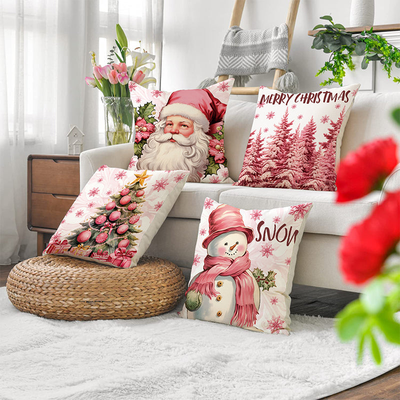 Roze kerstkussenslopen