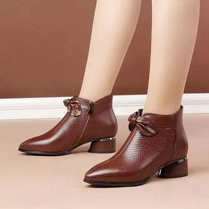 Damesmode echt lederen schoenen met hoge hakken