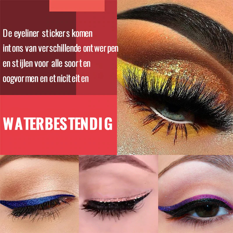 Herbruikbare eyeliner- en wimperstickers (4 paar)