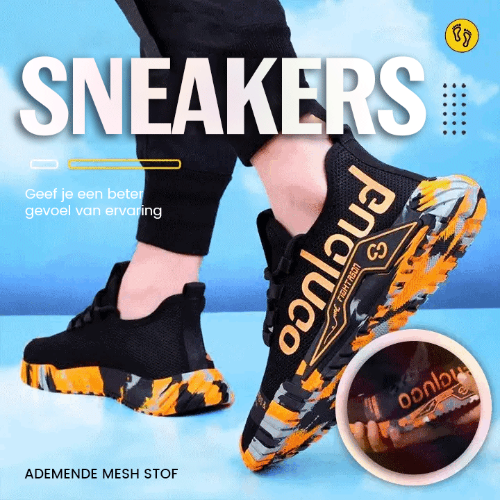 Ademende lichtgewicht sneakers met stalen neus