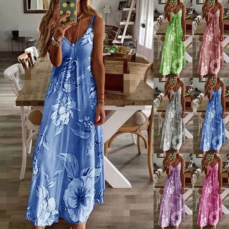 Maxi-jurk met bohemien mouwen en bloemenprint