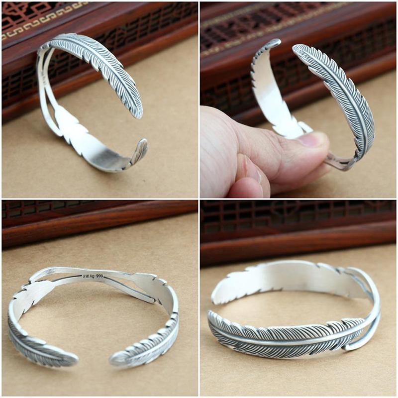 Zilveren veerarmband