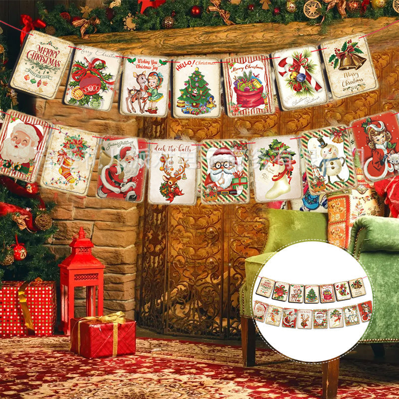 Vrolijke Kerst Open Haard Banner