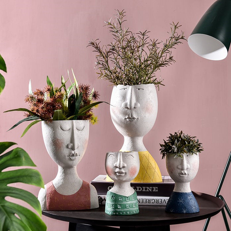 Kunst Portret Gezicht Plantenbak