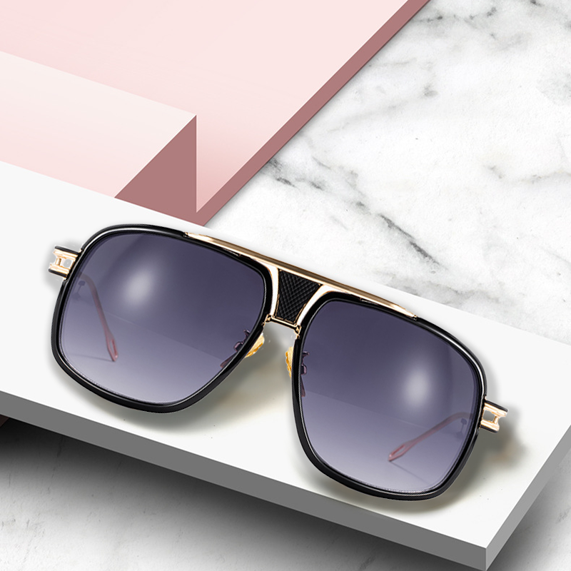 Vintage metalen zonnebril met groot montuur