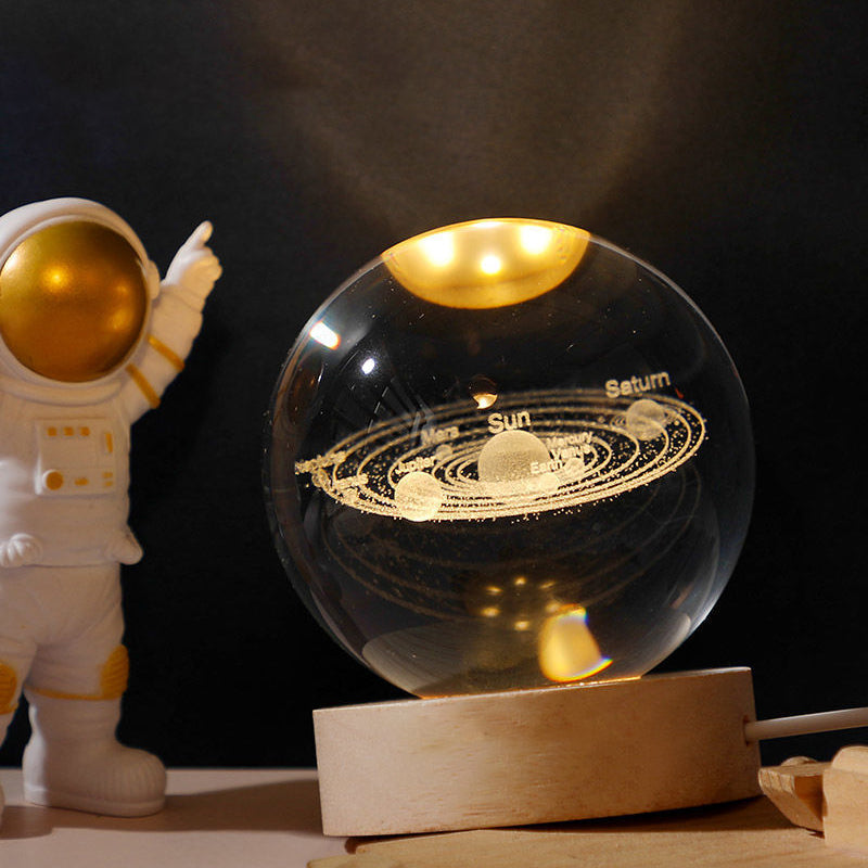 Gloeiend nachtlampje met kristallen bol