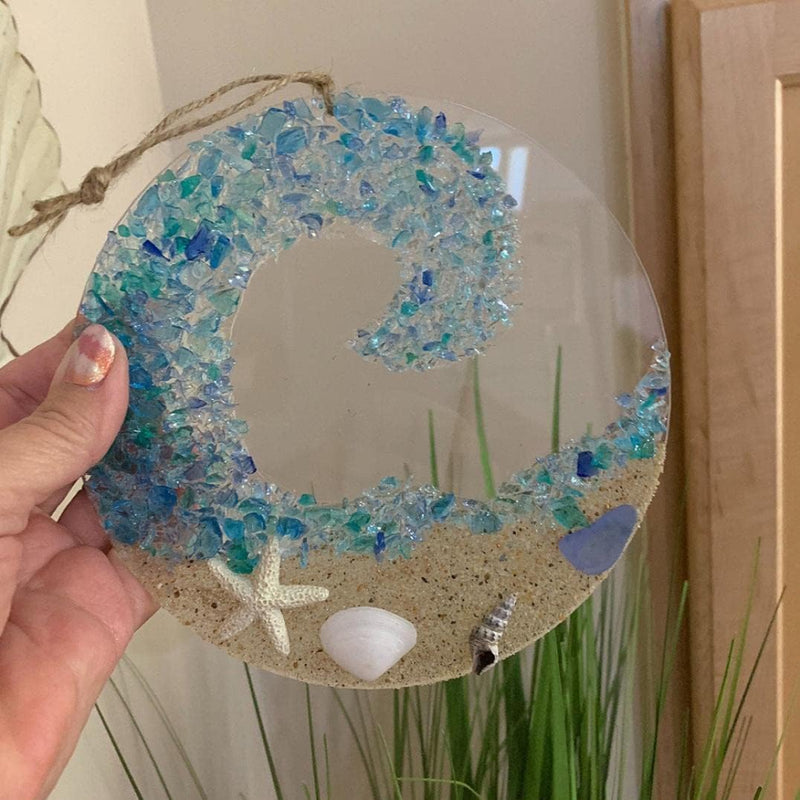 Zeeglas Suncatcher - Ocean Crashing Wave Beach Ornament