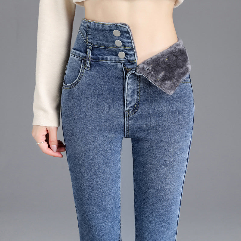 Fleece hoge stretch jeans