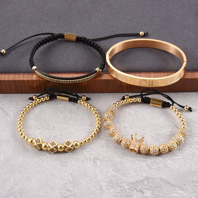 Zirkoon kroon combinatie vierdelige armbanden