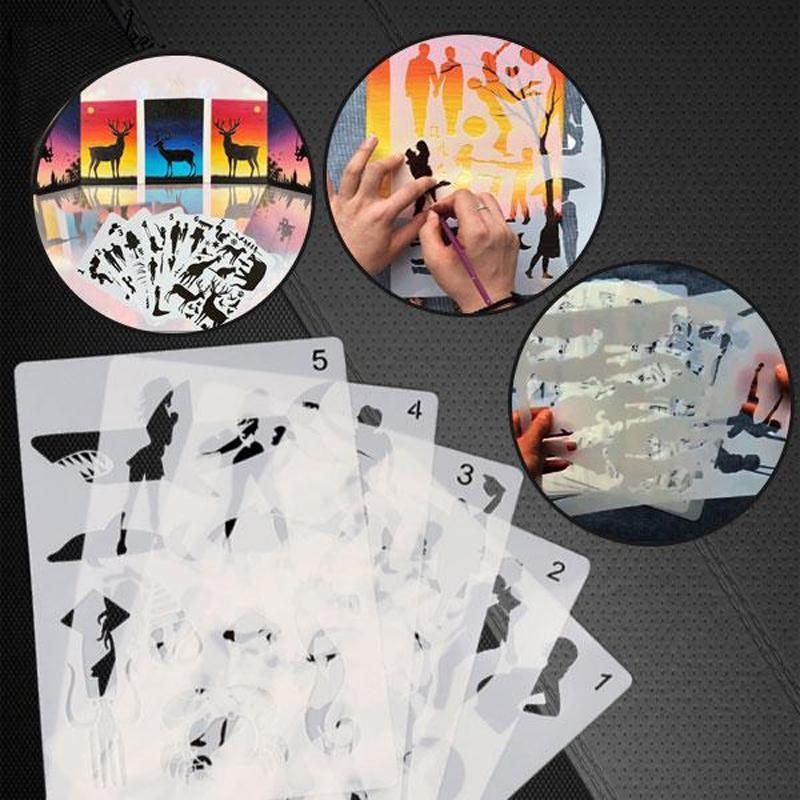 Sjablonen voor snel tekenen van stencilkunst (12 vellen / set)