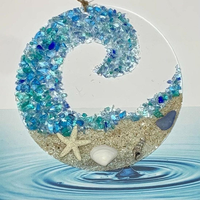 Zeeglas Suncatcher - Ocean Crashing Wave Beach Ornament