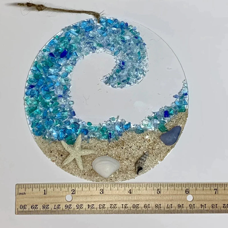 Zeeglas Suncatcher - Ocean Crashing Wave Beach Ornament