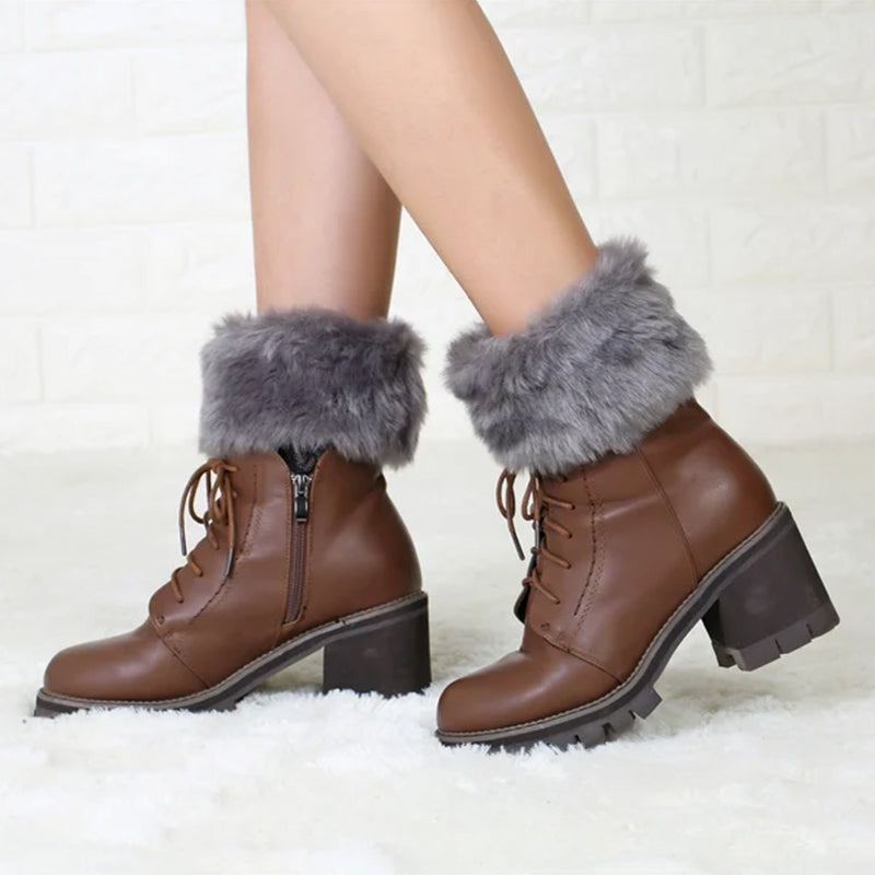 Winter korte gehaakte warme enkel sokken