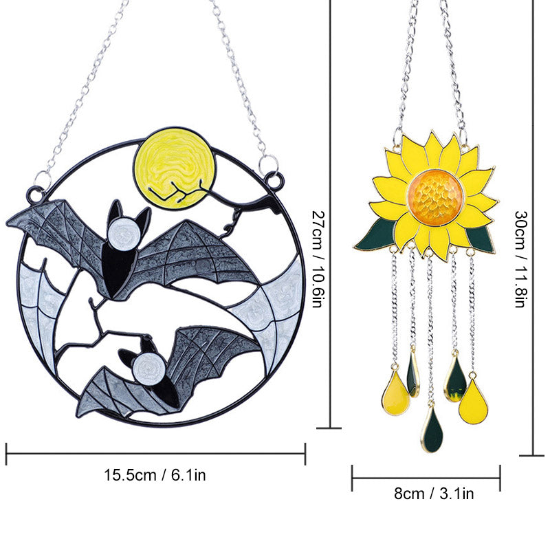 Halloween Vleermuizen | Druppelolie Zonnebloem | Decoratief Hangend Ornament