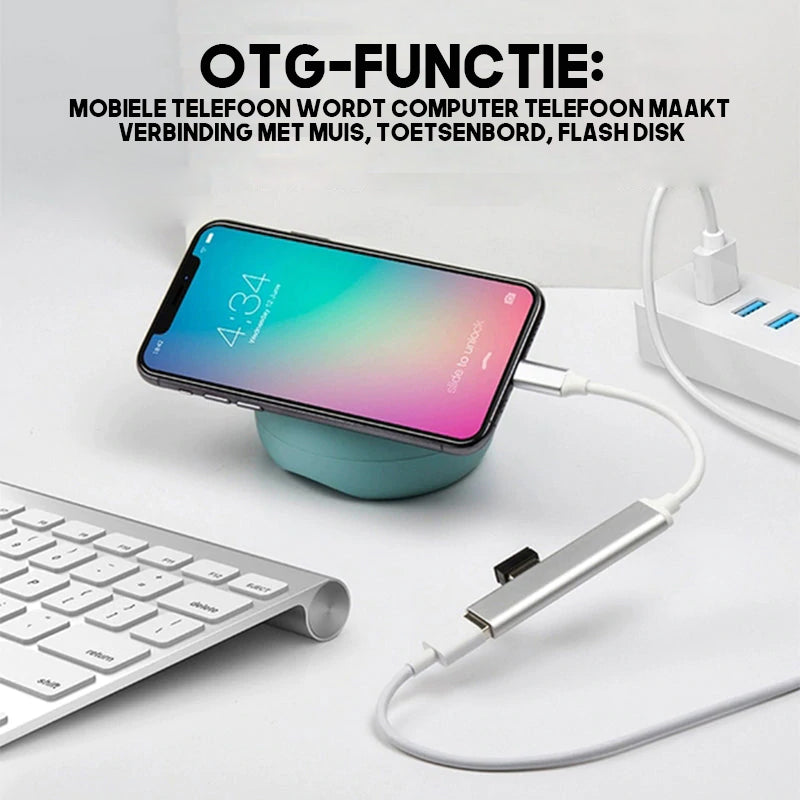 Hoge snelheid USB Type C HUB 4-poort