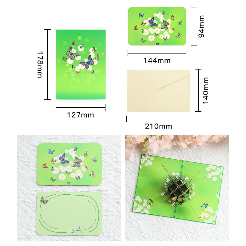 Pop-upkaart met kleurrijke vlinders