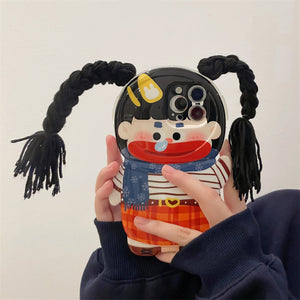 Grappige vlecht badpak telefoonhoesje