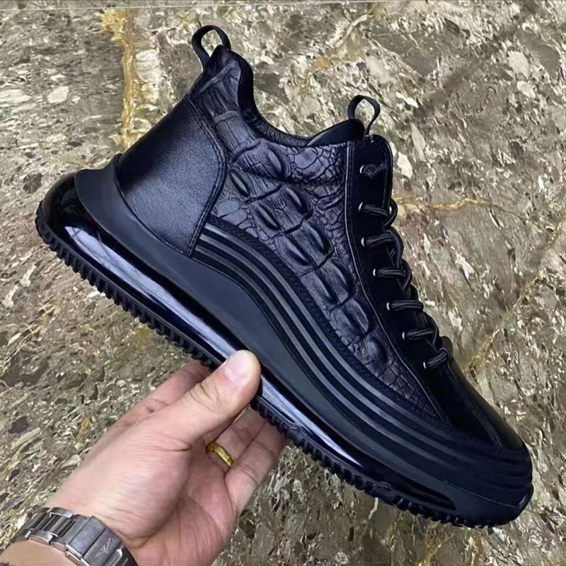 Sneakers met krokodillen print van koeien huid