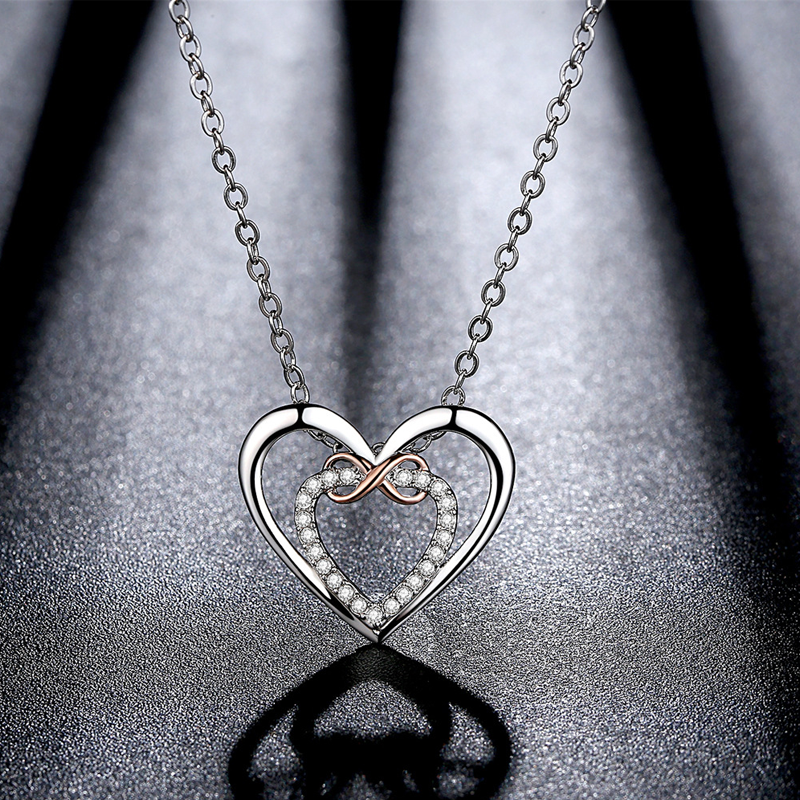 Twee harten Infinity ketting