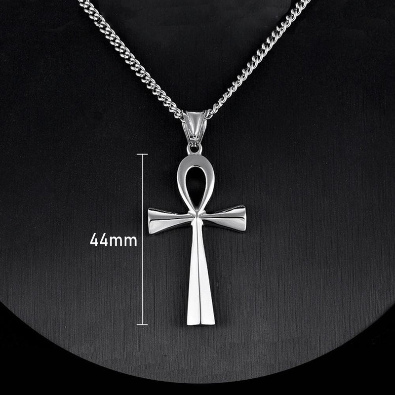 Stainless steel oude Egyptische kruis heren ketting