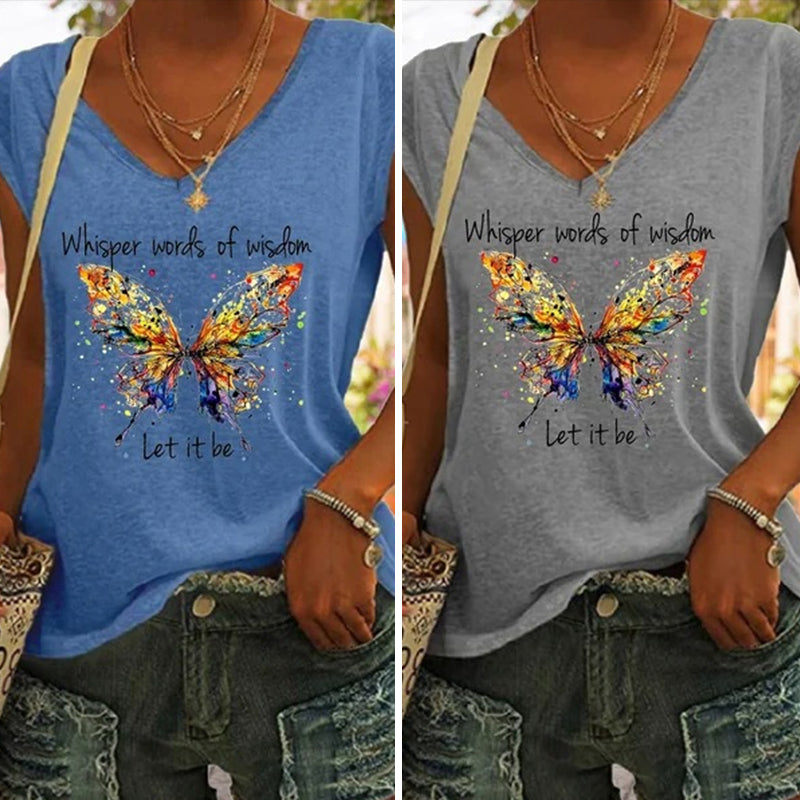 T-shirt met vlinderprint