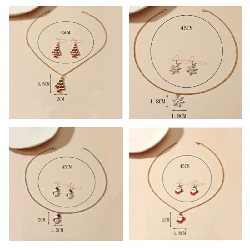 Kerstmis epoxy oorbel ketting sets