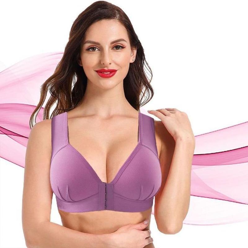 Plus size voorsluiting elastische push-up comfort bh