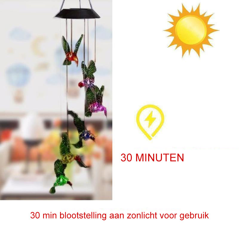 Kleurveranderende LED Waterdichte Windgong op Zonne-energie