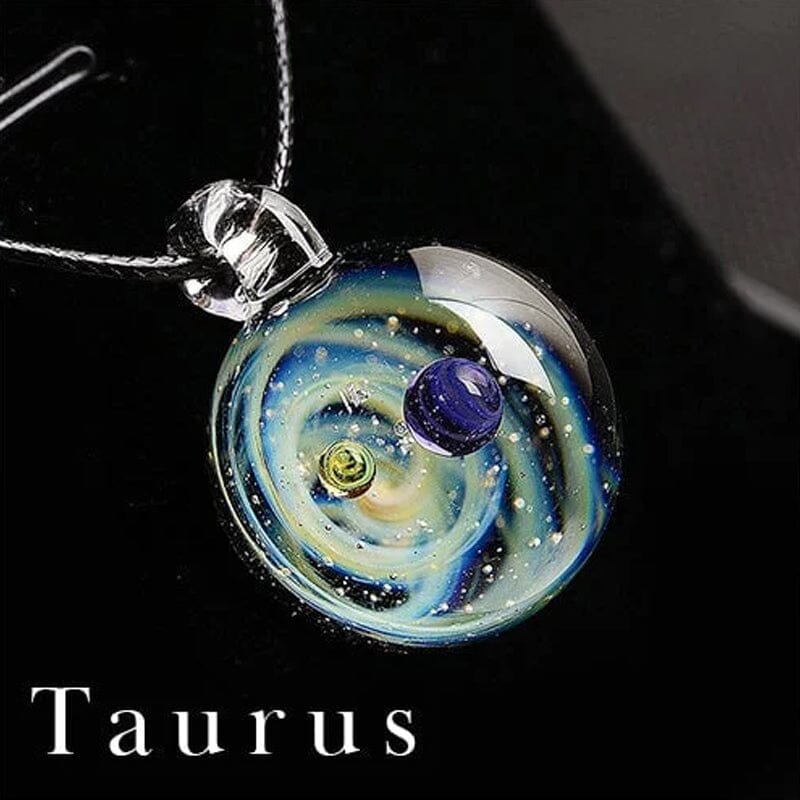 Kosmische sterrenhemel glazen kralen hanger ketting