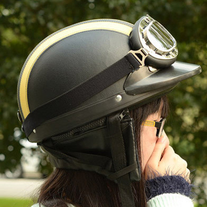 Motorfiets Harley PU-helm met bril