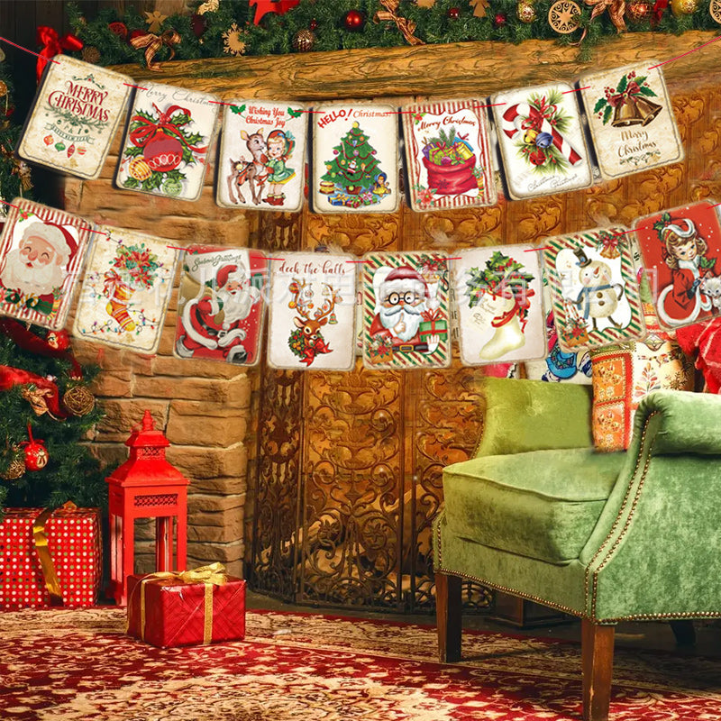 Vrolijke Kerst Open Haard Banner