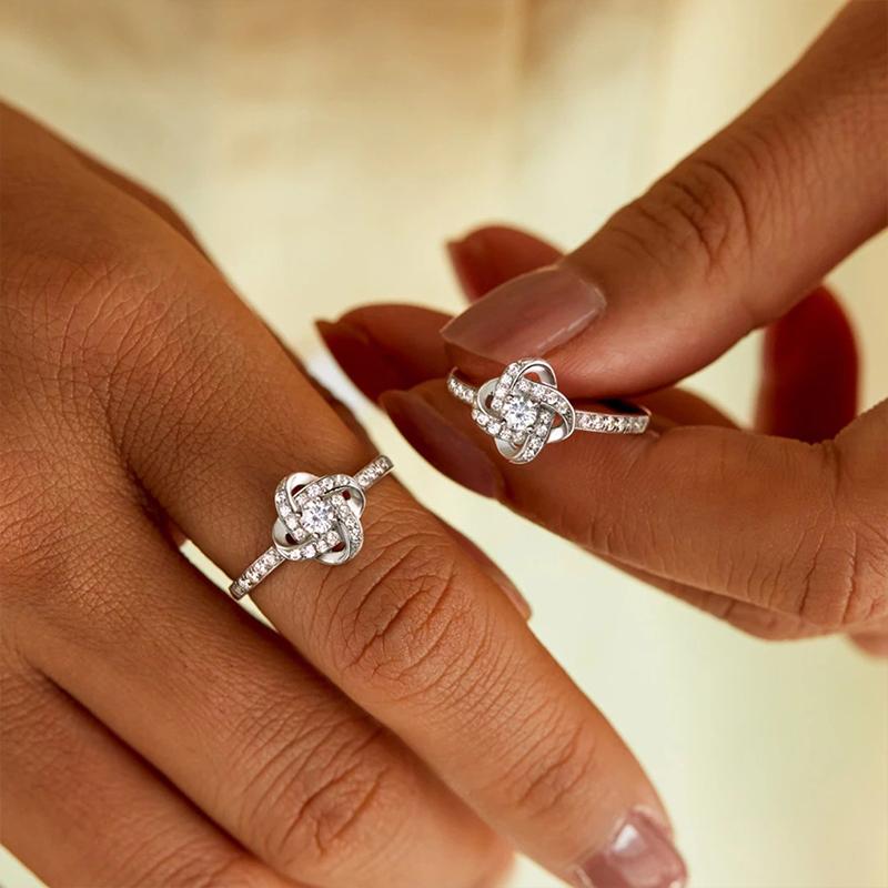 Eindeloze knoop vriendschapsring en ketting