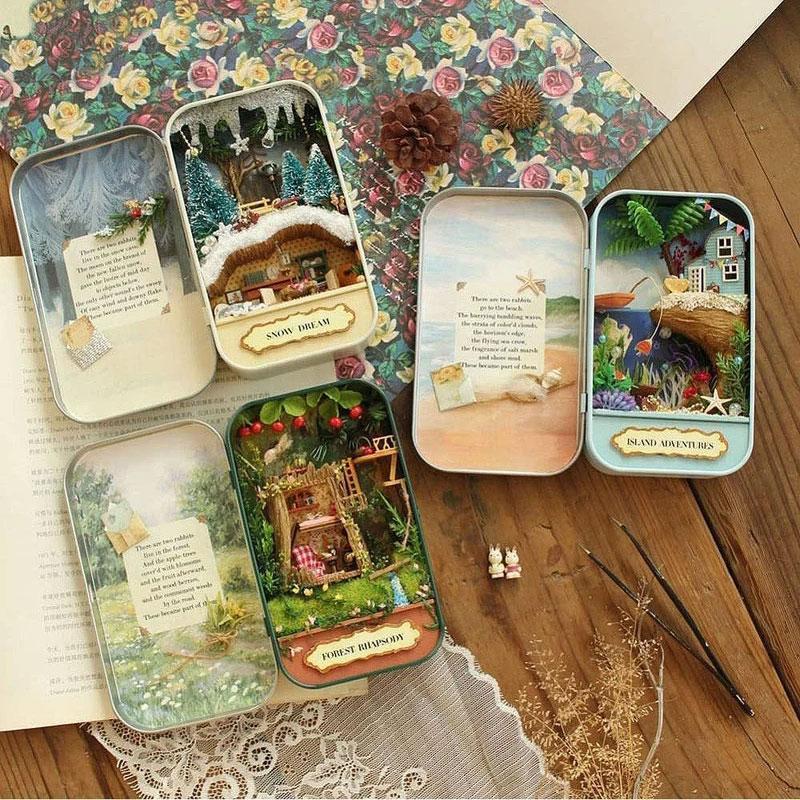 3D miniatuur poppenhuis met licht doe-het-zelf speelgoed