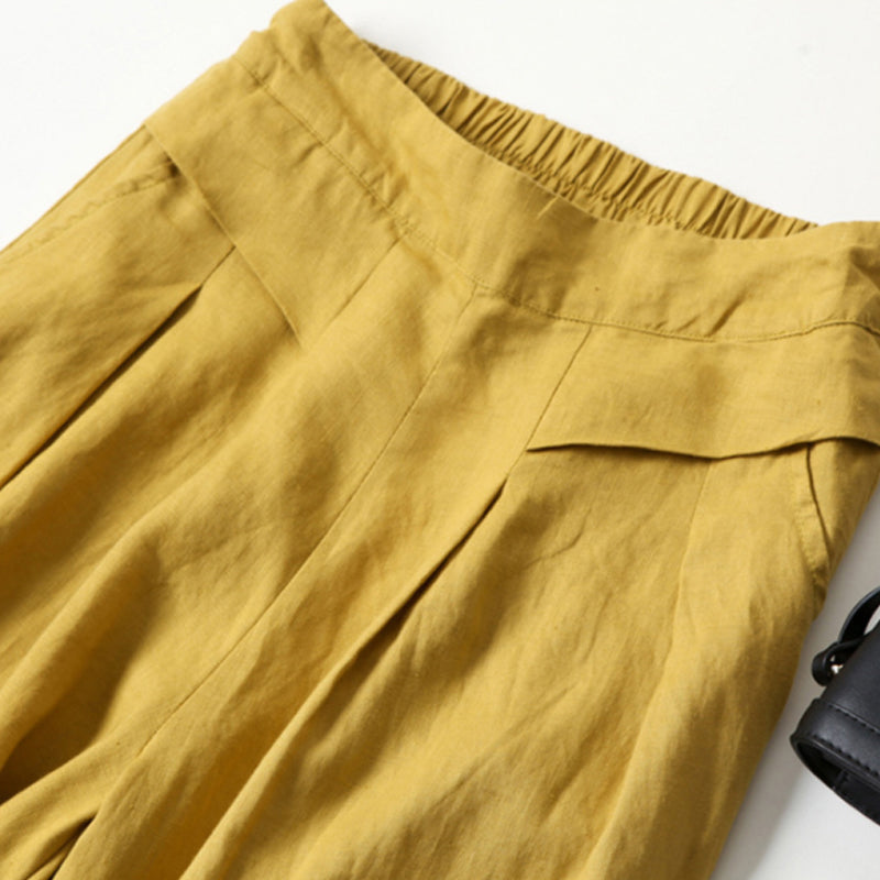 Dames casual losse katoenen linnen wijde pijpen