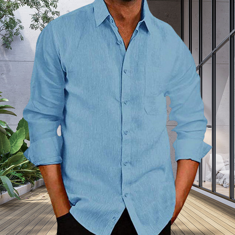 Herenhemd in effen kleur