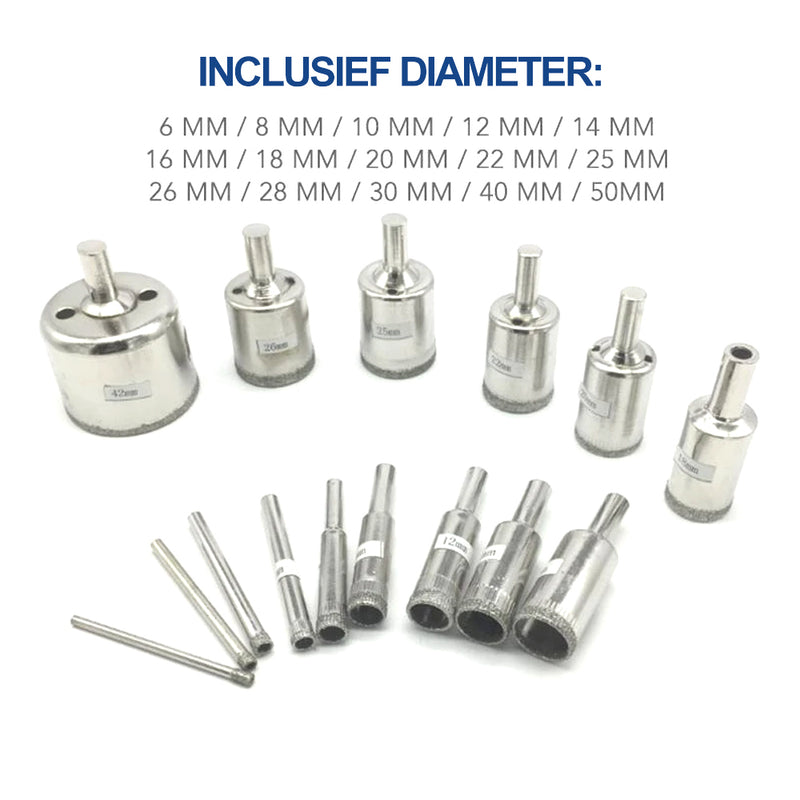 Diamantgatboor 15-delige set