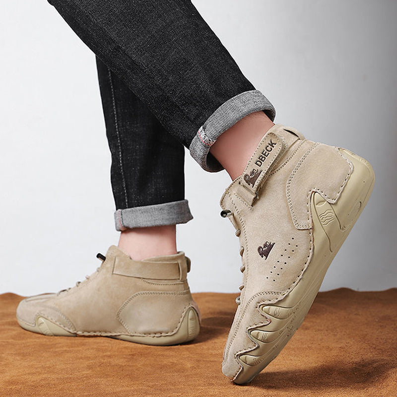 Handgemaakte hoge laarzen met klittenband