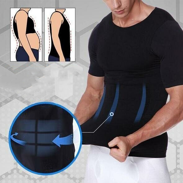 Lichaamsvormend T-shirt met korte mouwen voor heren